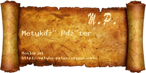 Metykó Péter névjegykártya