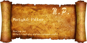 Metykó Péter névjegykártya