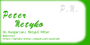 peter metyko business card